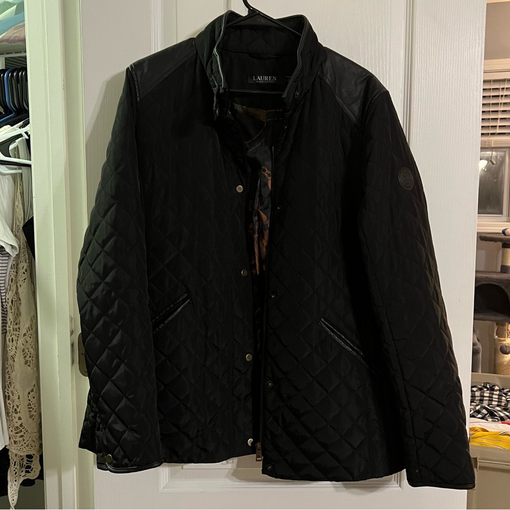 Ralph Lauren Quilted Jacket with Leather Detail
